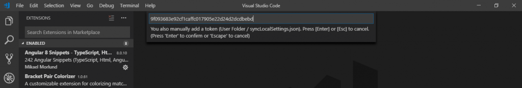Screenshot 8 1024x173 - Synchronize VS Code settings with Setting Sync